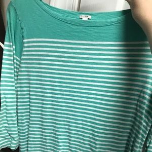 J crew three quarter sleeve L striped